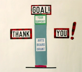Still from Kickstarter video that says "Thank You"